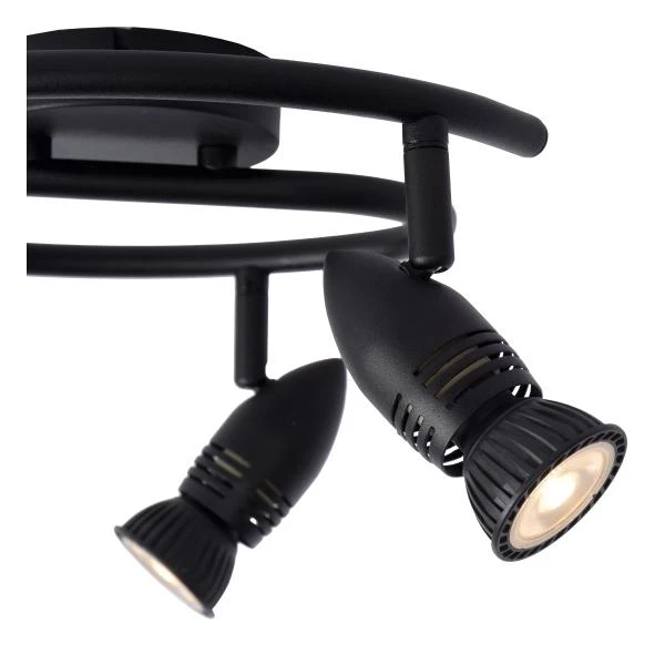 Lucide CARO - Ceiling spotlight - Ø 31 cm - 3xGU10 - Black - detail 1